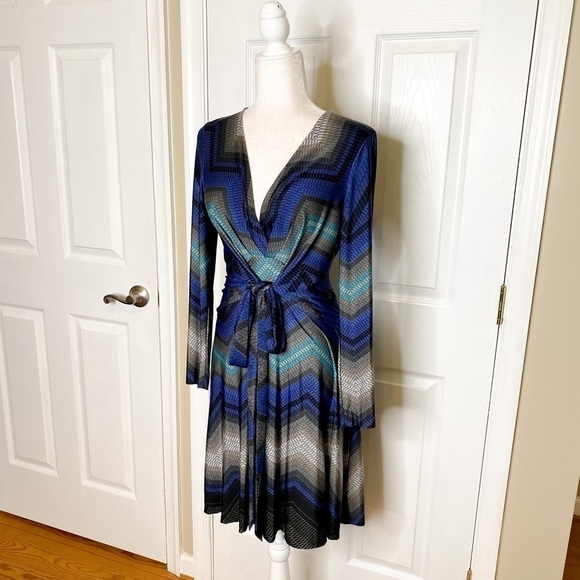 Cache Retro Tie Front A-Line Dress Size Small - Picture 2 of 6